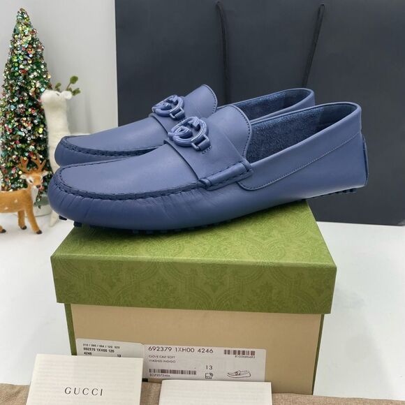Men’s Gucci interlocking G driver loafers size 13 made in Italy - Picture 1 of 8